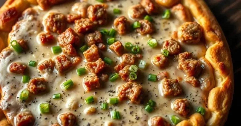 Easy Sausage Gravy Breakfast Pizza Recipe