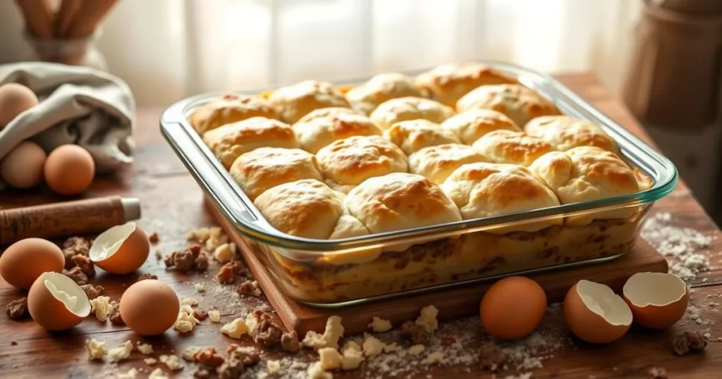 biscuit and sausage bake