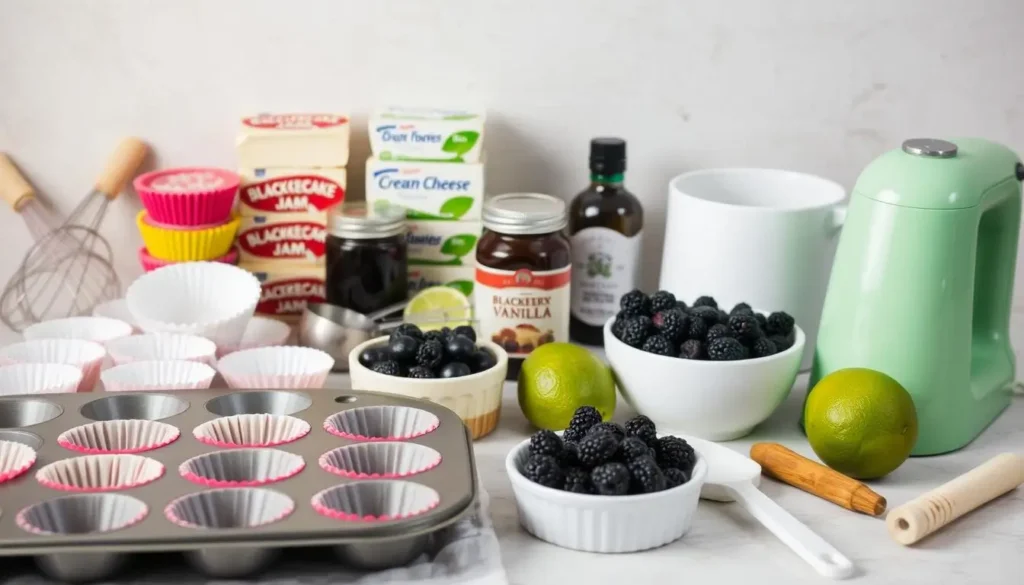 Blackberry Lime Cheesecake Cupcakes Recipe