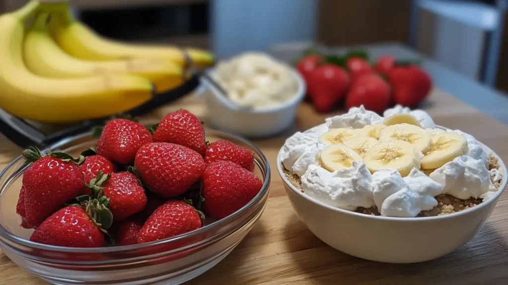 Banana strawberry cheesecake