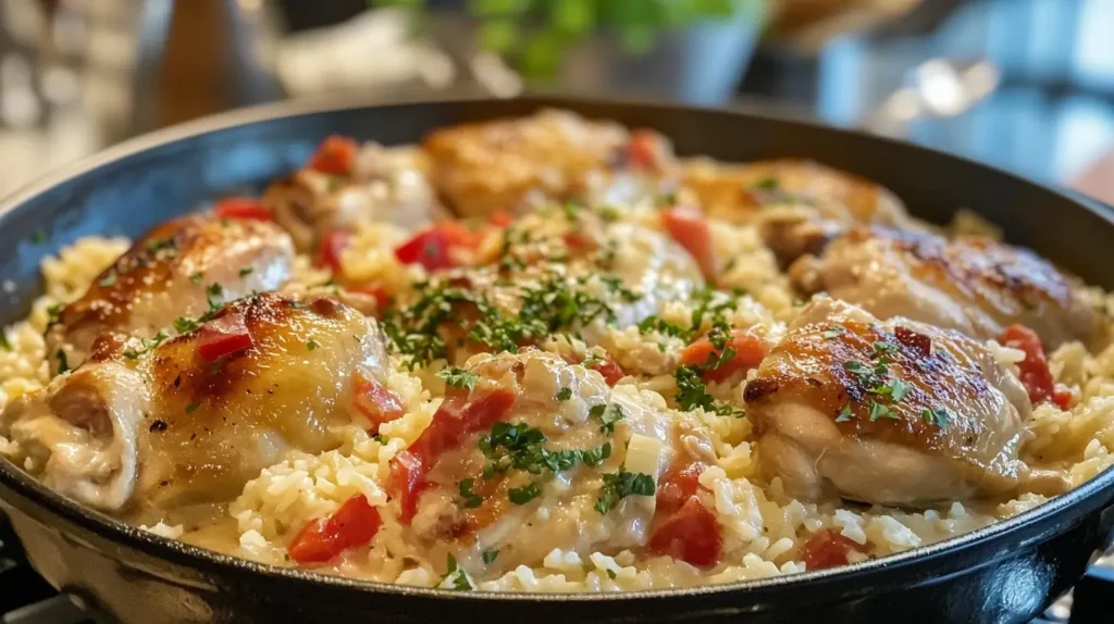 Creamy Smothered Chicken and Rice