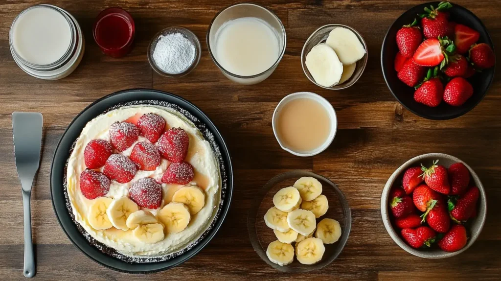 Banana strawberry cheesecake
